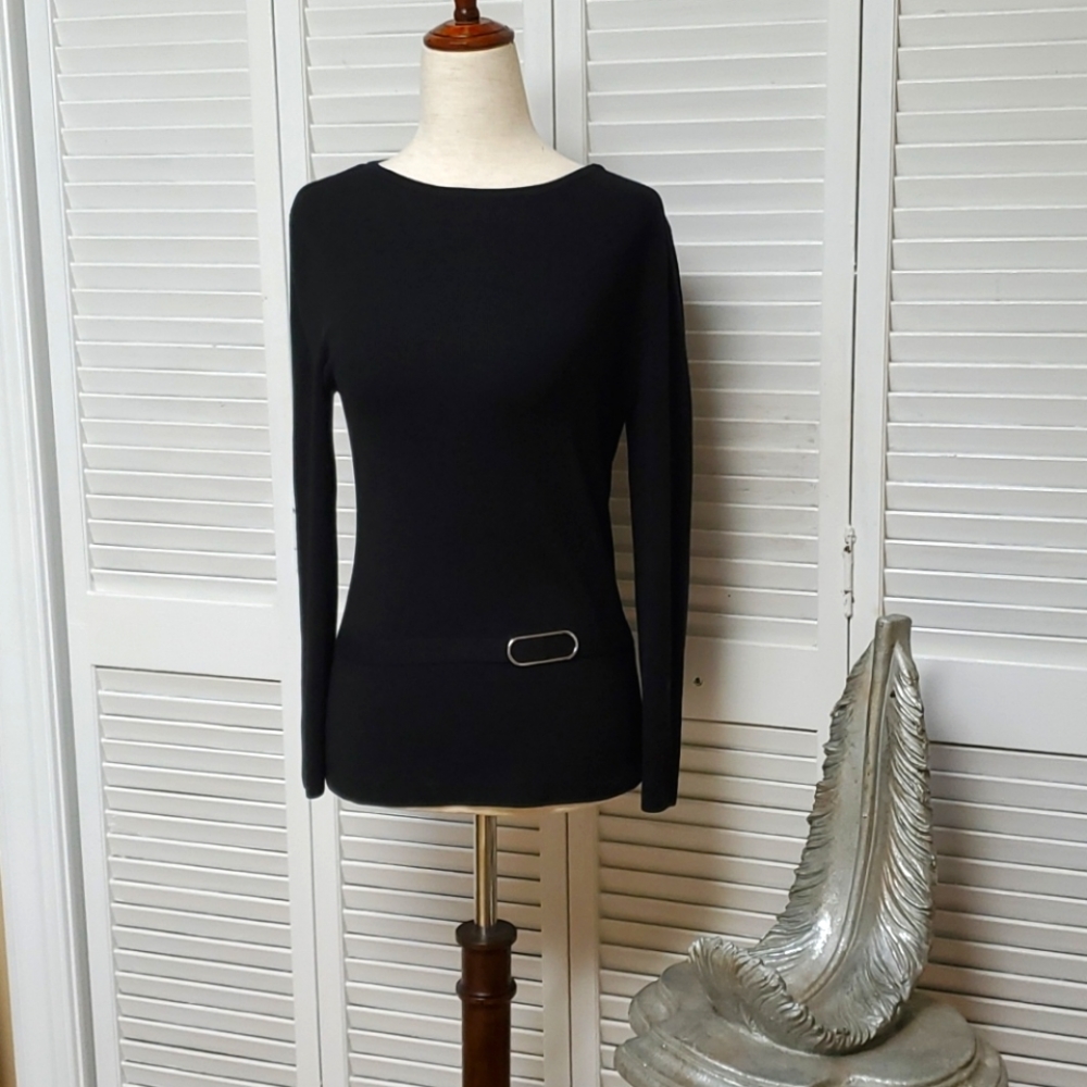 Cyrus Black Multi Knit Pullover Sweater Size S